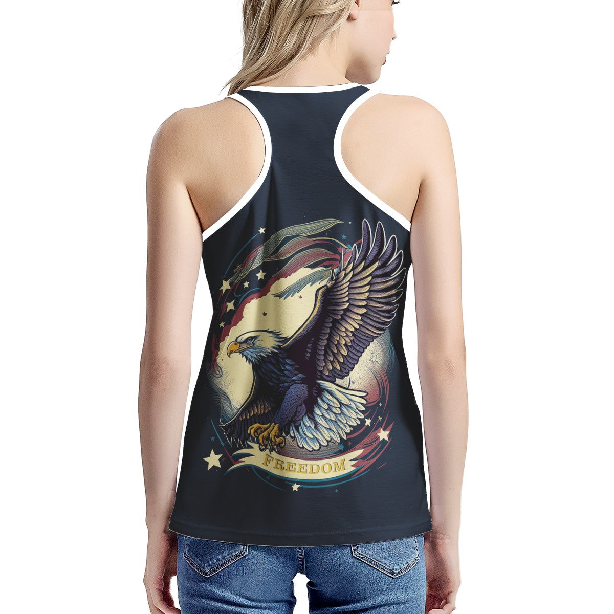Freedom Flyer: Celebrating the Bald Eagle as a Symbol of Freedom and Strength in the USA Women's I-shaped Tank