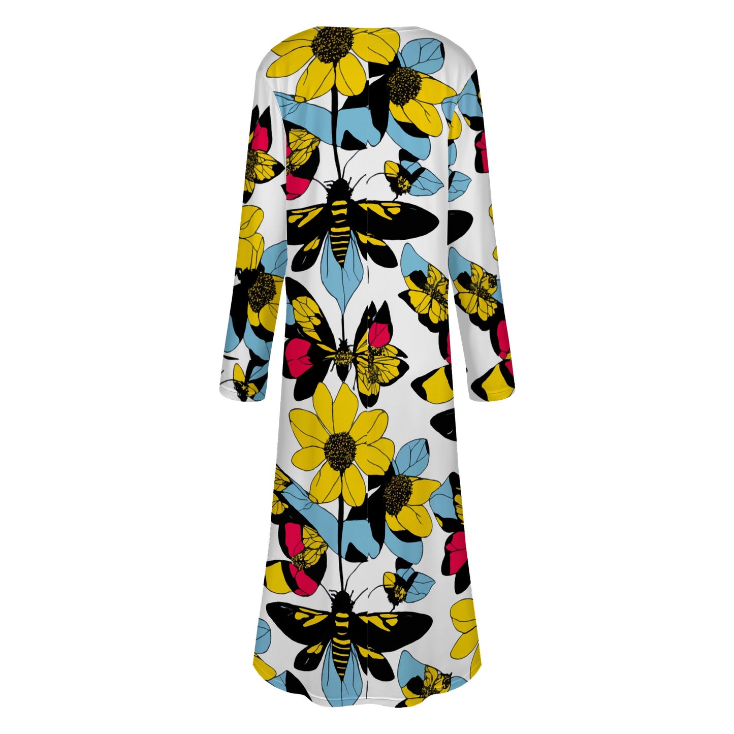 Bees and Sunflowers Women's Casual Long Open Front Cardigan