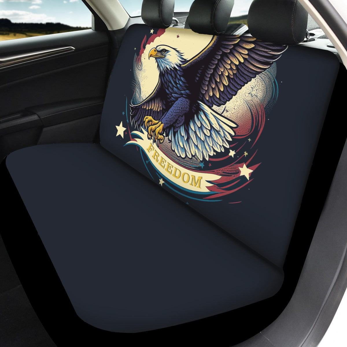 Freedom Flyer: Celebrating the Bald Eagle as a Symbol of Freedom and Strength in the USA Car Seat Cover Set