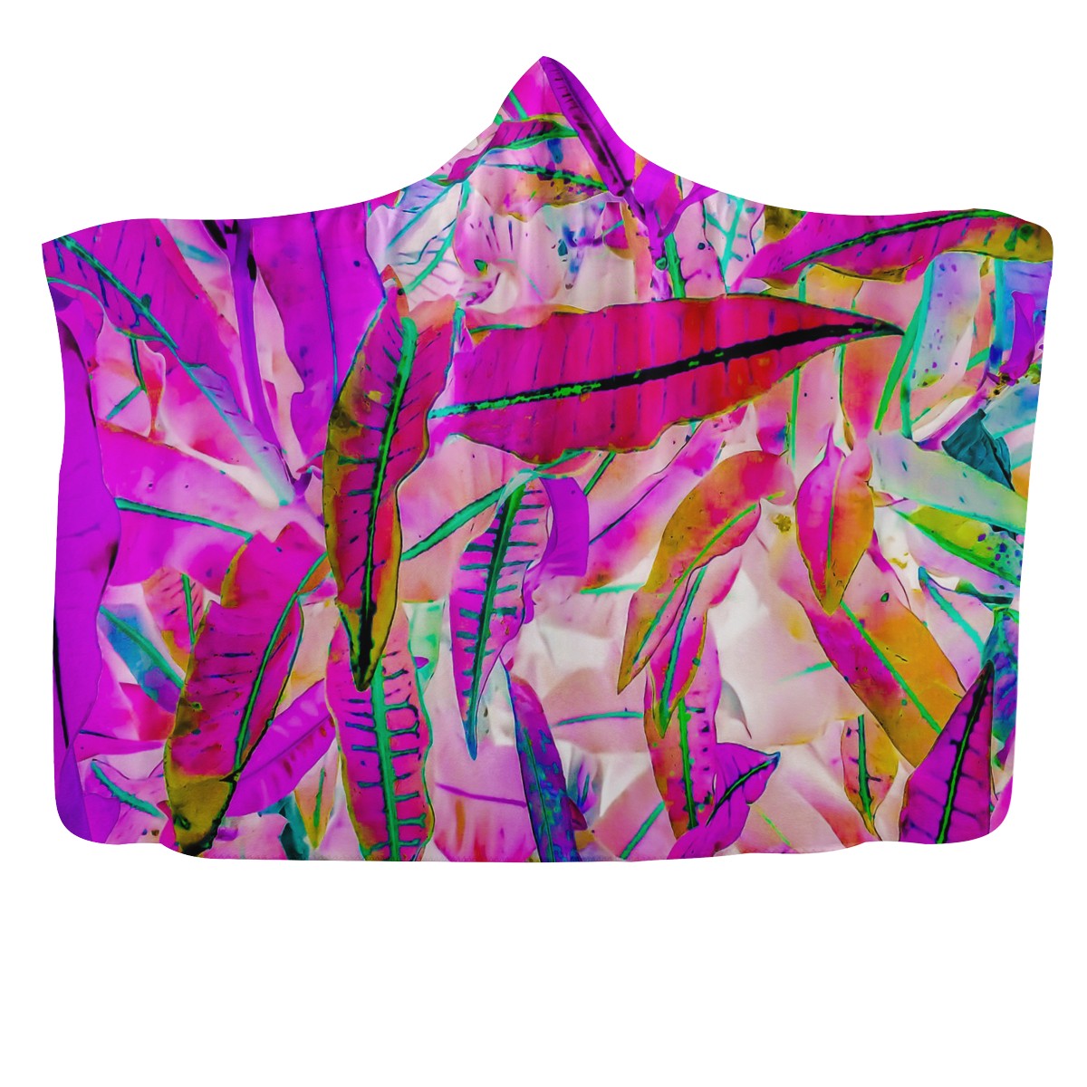 Purple Croton Hooded Blanket
