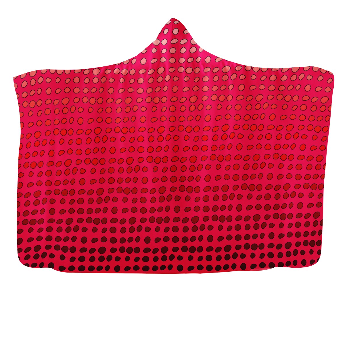 African Mudcloth #7 Red Graident Hooded Blanket