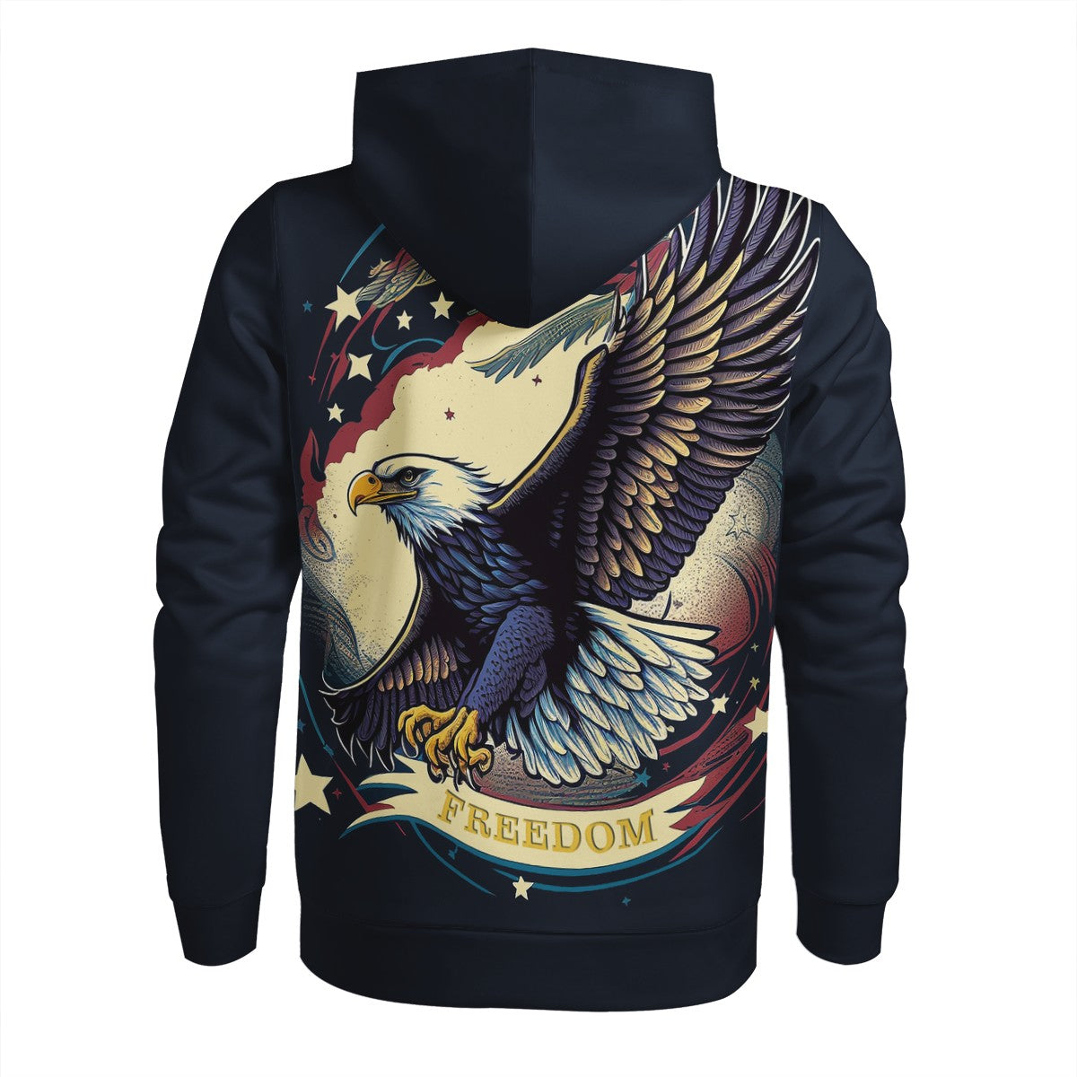 Freedom Flyer: Celebrating the Bald Eagle as a Symbol of Freedom and Strength in the USA Men's All Over Print Hoodie