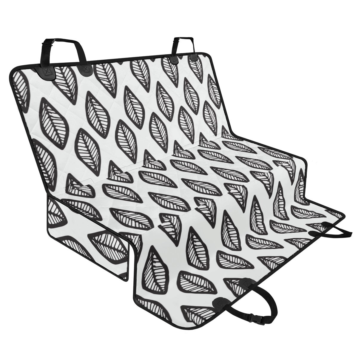 African Mudcloth #16 Black and White Pet Seat Covers