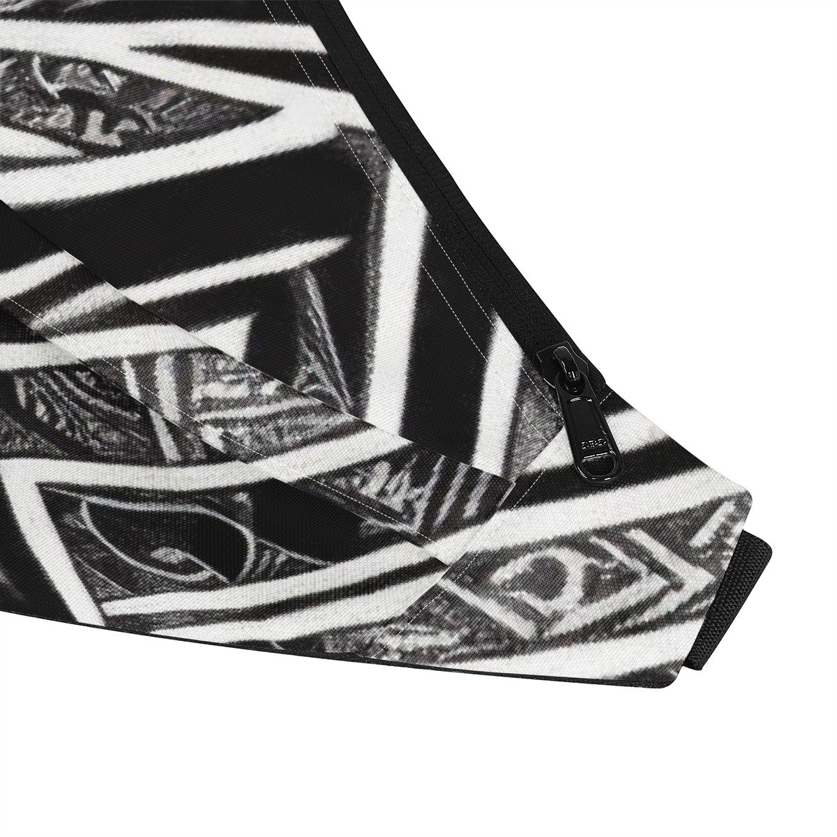 Black and White Polynesian Large Fanny Bag