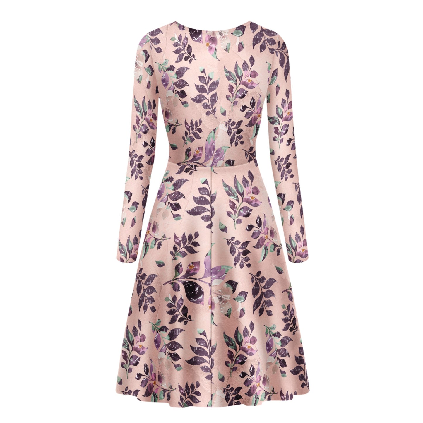 Sangria Women Scoop Neck Long Sleeve Ruffle Dress