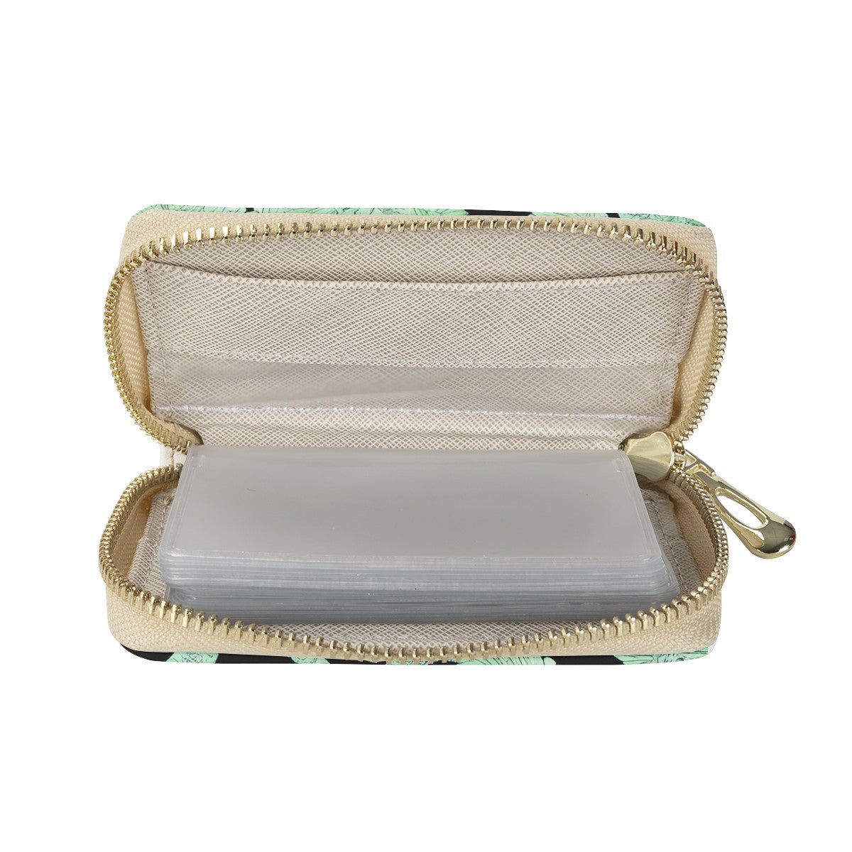Puakenikeni Zipper Card Holder - PU Leather Waterproof Card Holder with 20 Card Slots