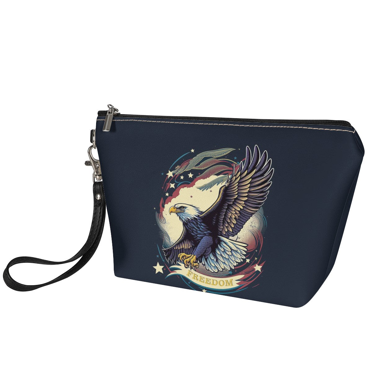 Freedom Flyer: Celebrating the Bald Eagle as a Symbol of Freedom and Strength in the USA Sling Cosmetic Bags