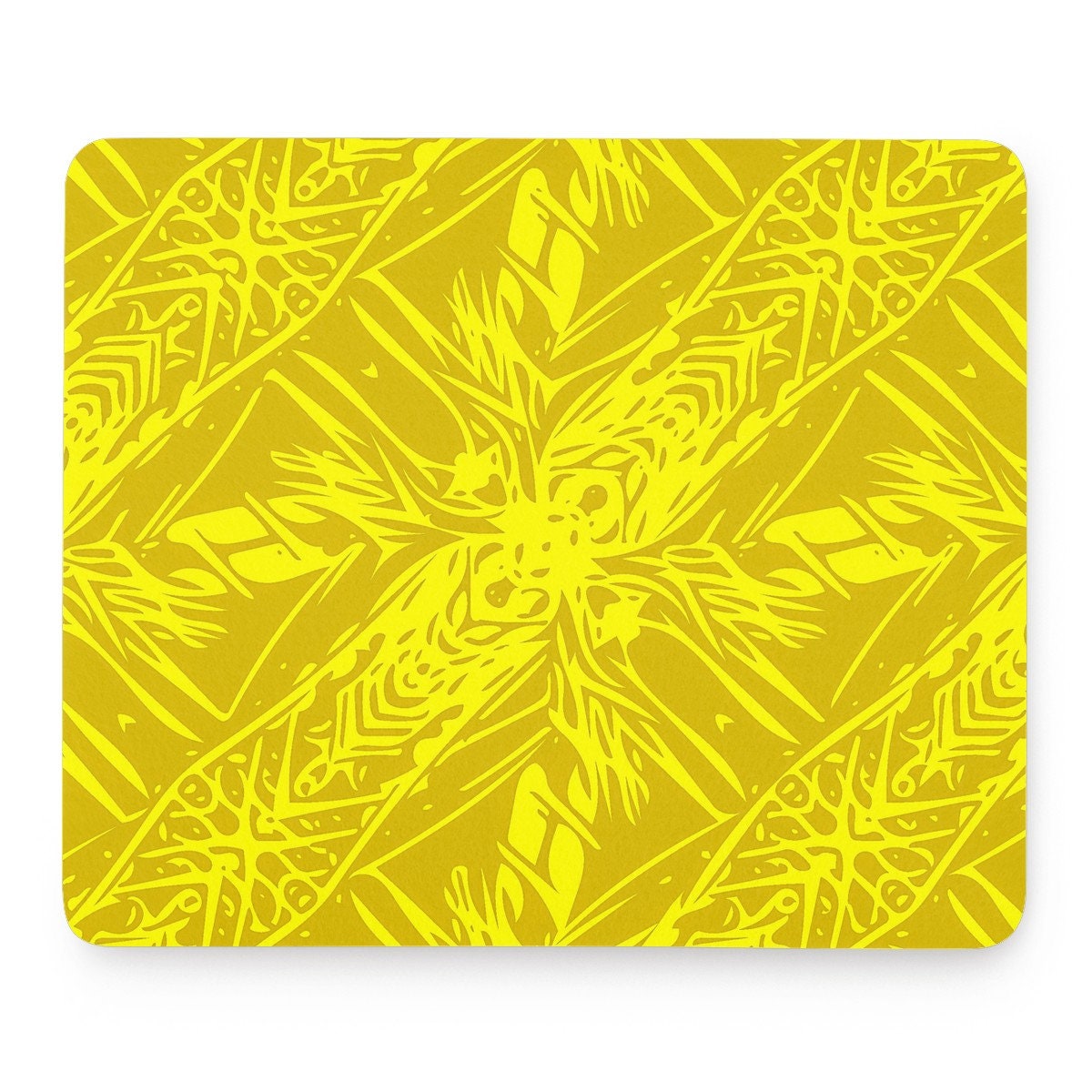 Mouse Pad - Desk Decor - Office Decor - Yellow Fern