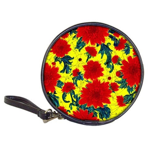 Red Flowers on Yellow Classic 20-CD Wallet