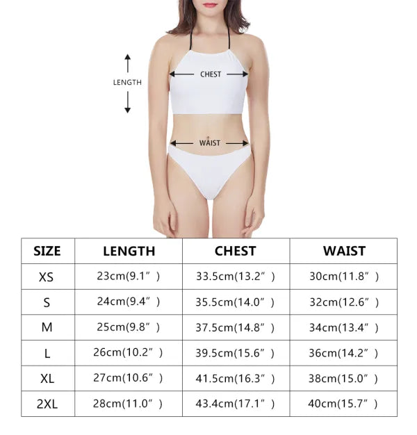 Orange Croton New Women's High Neck Bikinis Swimsuit