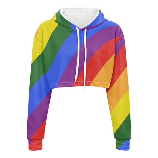 Rainbow Woman's short sweatshirt white