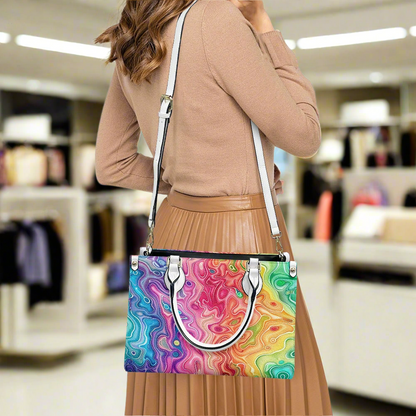 Prismatic Grace: Women’s Stylish PU Leather Twill Handbag