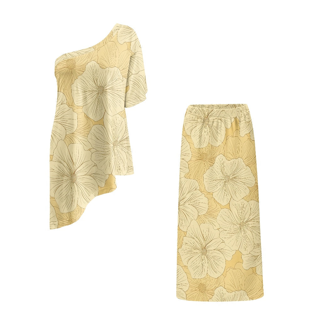 Elegant Off-Shoulder Two-Piece Dress for Women