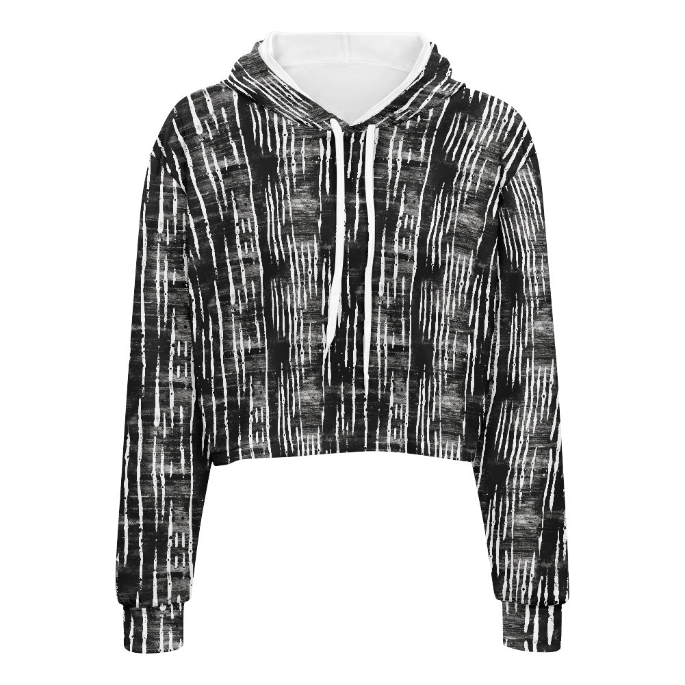 Women's midriff-baring sweatshirt - Mudcloth white