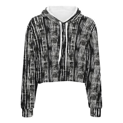 Women's midriff-baring sweatshirt - Mudcloth white