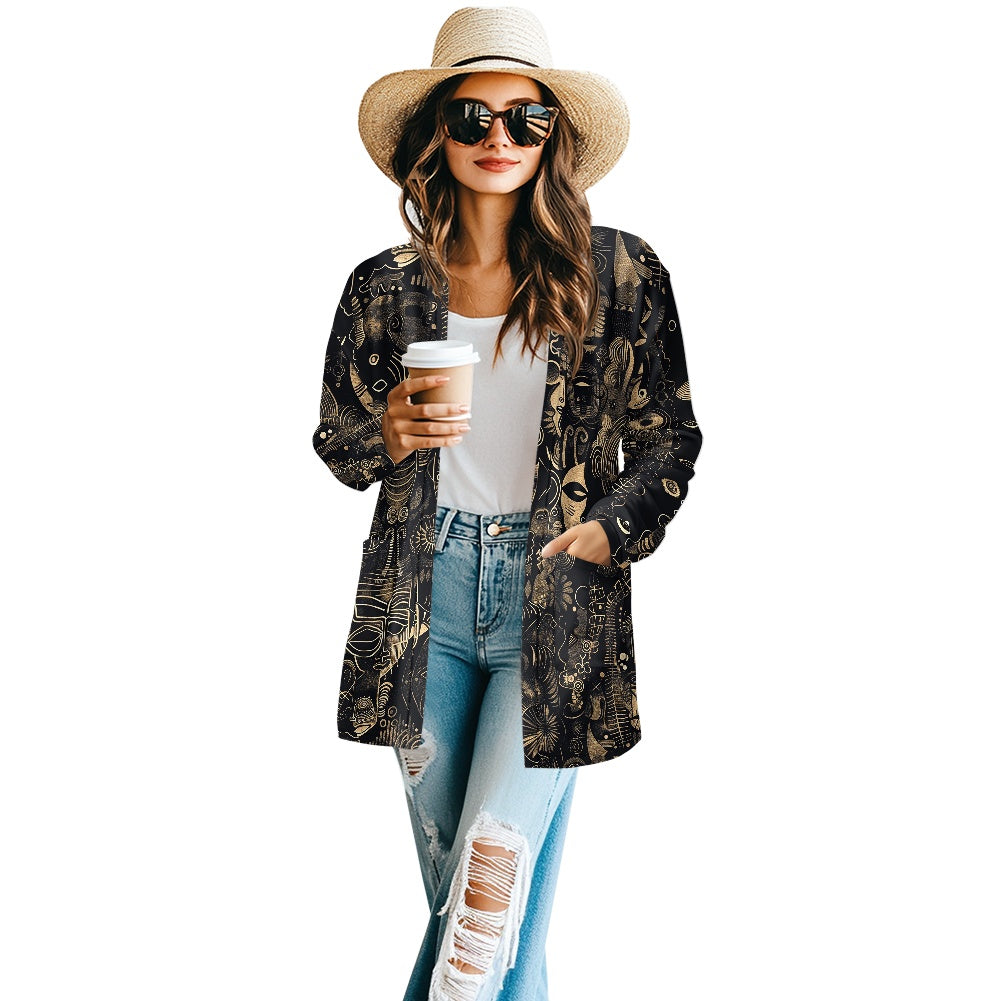 Long-sleeved cardigan jacket white