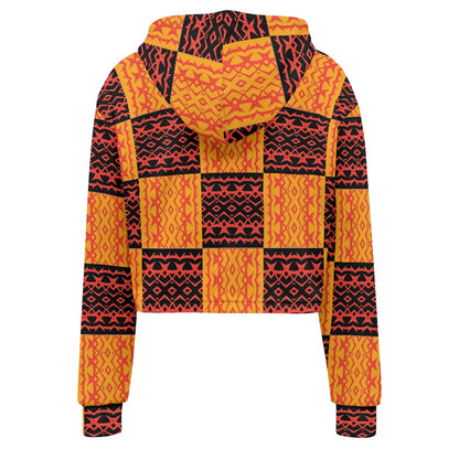 Women's midriff-baring sweatshirt - Mudcloth Plaid