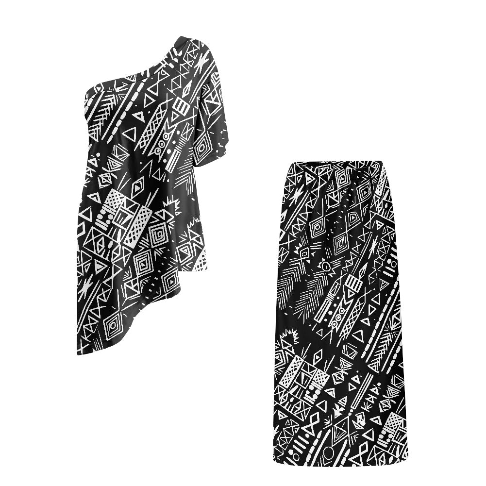 Elegant Off-Shoulder Two-Piece Dress for Women