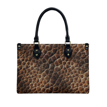 Wild Essence: Textured Brown Women's PU Leather Twill Handbag for Everyday Elegance