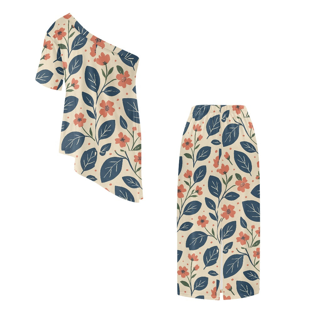 Elegant Off-Shoulder Two-Piece Dress for Women