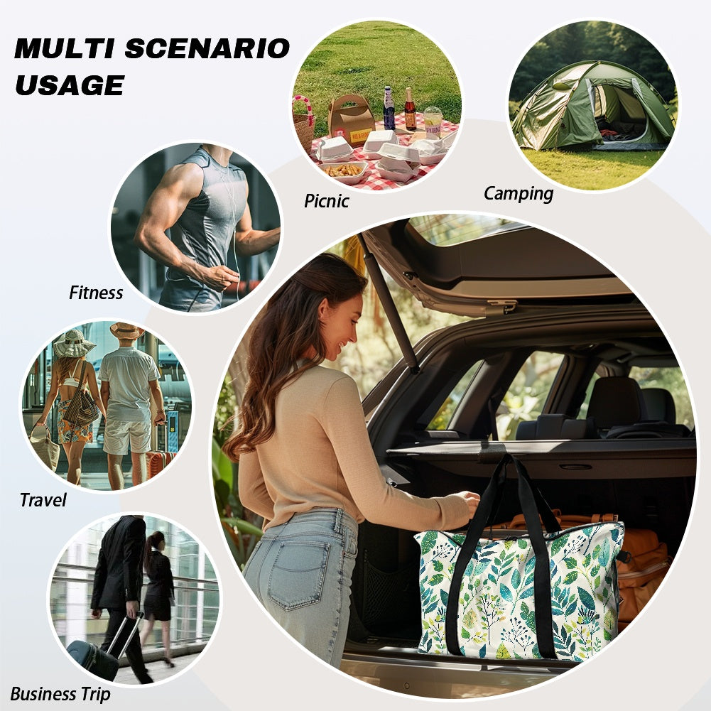 Green Floral Lightweight luggage