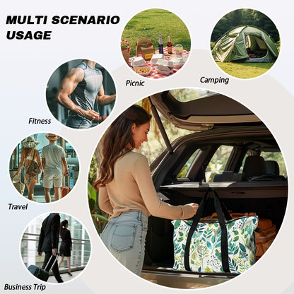 Green Floral Lightweight luggage