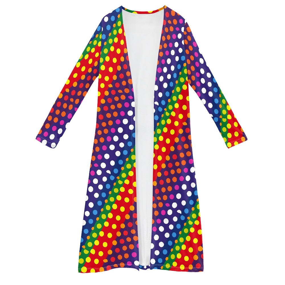 LGBTQ-Friendly Rainbow Polka Dot Women's Long-Sleeved Cloak by Luxtrini