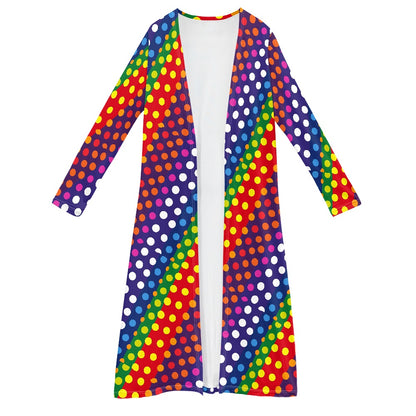 LGBTQ-Friendly Rainbow Polka Dot Women's Long-Sleeved Cloak by Luxtrini