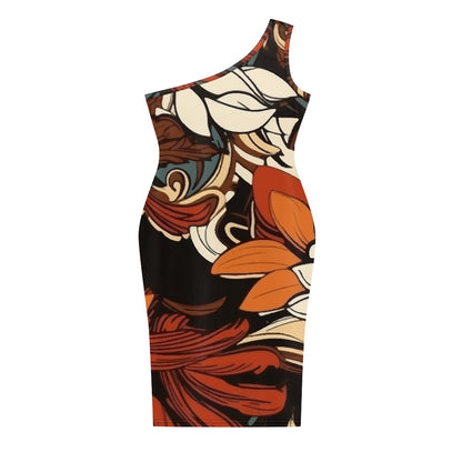 Discover Elegance: Luxtrini's One-Shoulder Slim Dress - Tropical