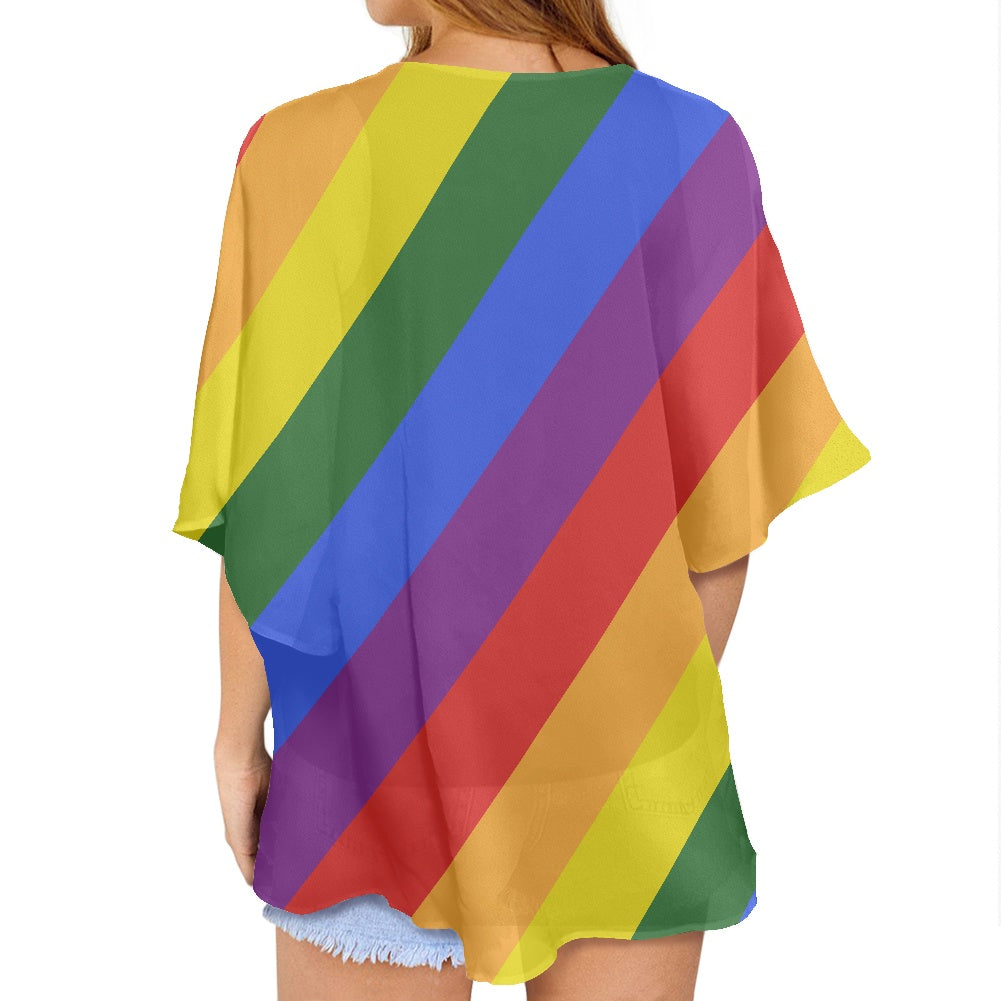 Rainbow Women's cardigan chiffon shirt
