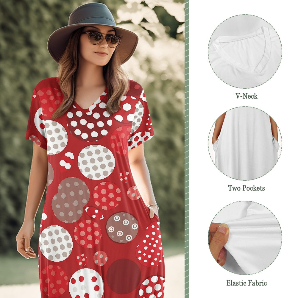 Women's short sleeve plus size dress