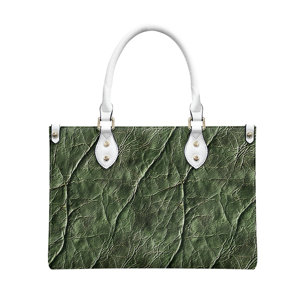 Verdant Harmony: Nature-Inspired with Modern Flair Women's PU Leather Twill Handbag