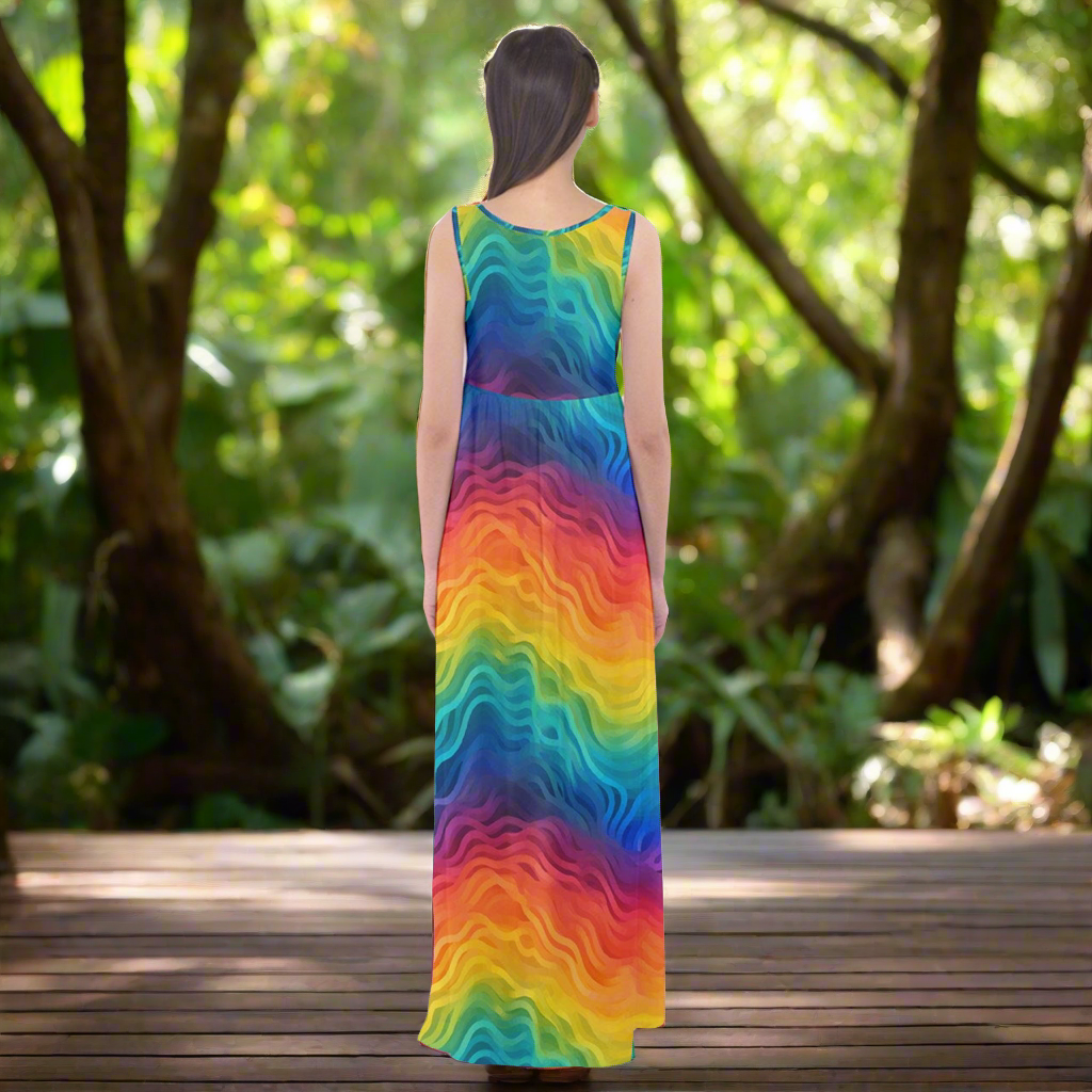 LGBTQ Rainbow Empire Waist Maxi Dress