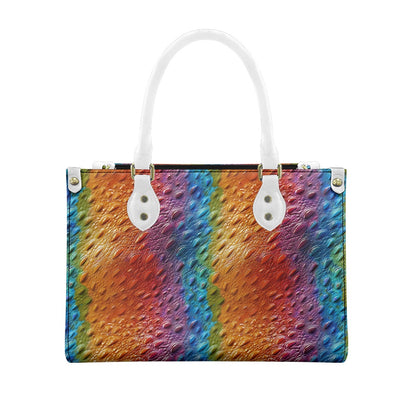 Unique Ostrich Rainbow Pride Women's PU Leather Twill Handbag