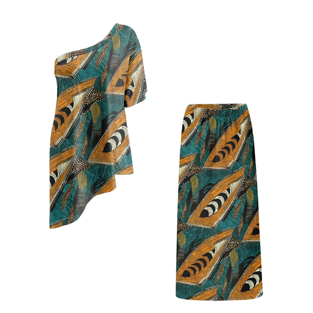 Elegant Off-Shoulder Two-Piece Dress for Women