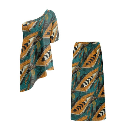 Elegant Off-Shoulder Two-Piece Dress for Women