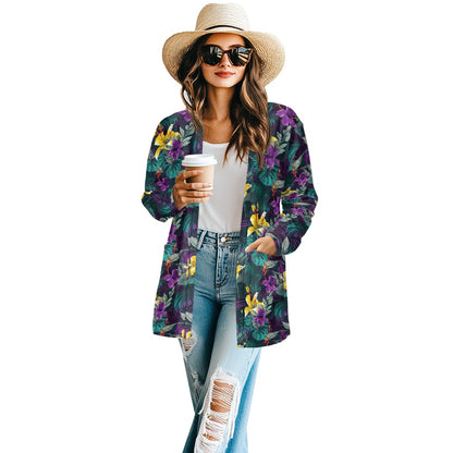 Long-sleeved cardigan jacket white