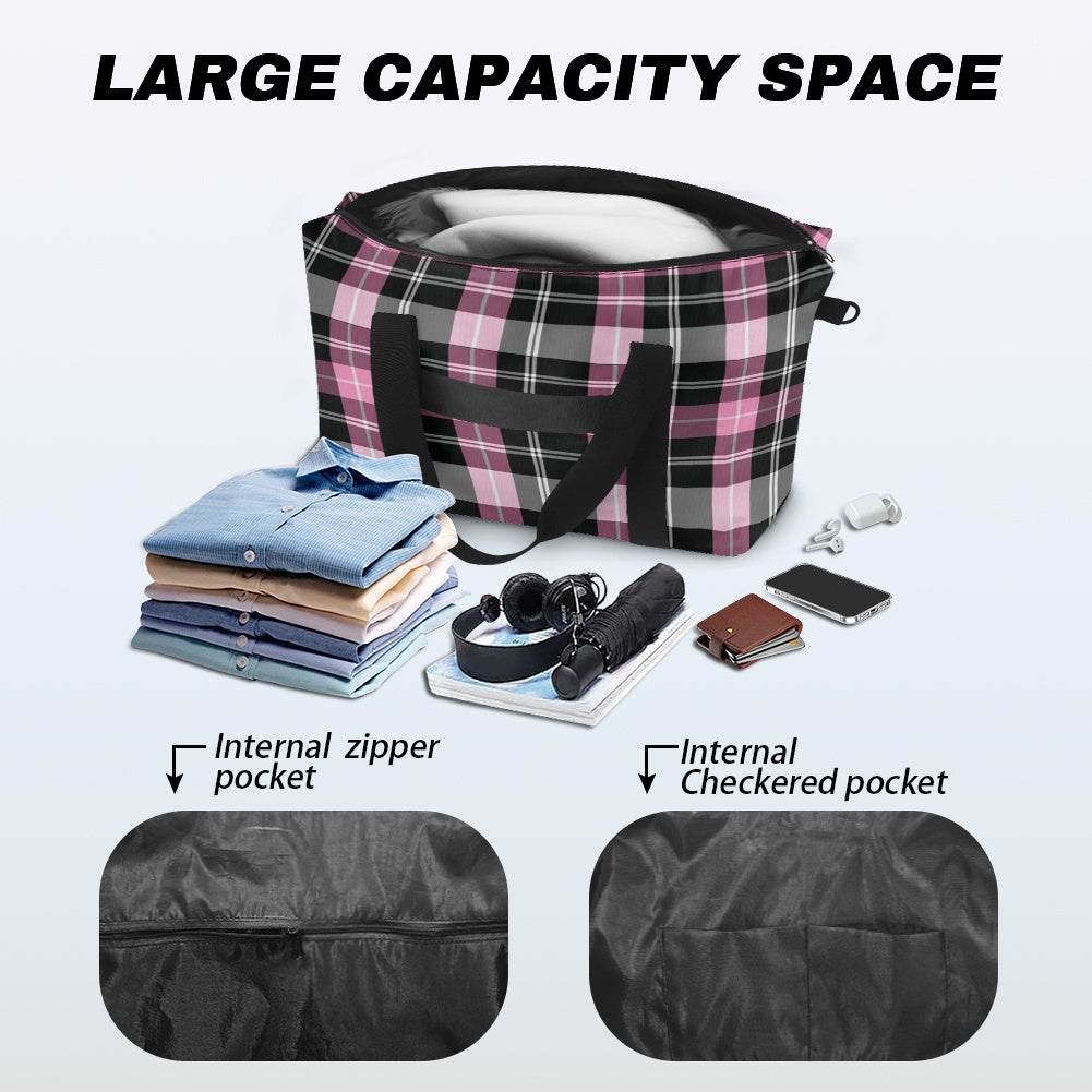 Pink plaid Lightweight luggage