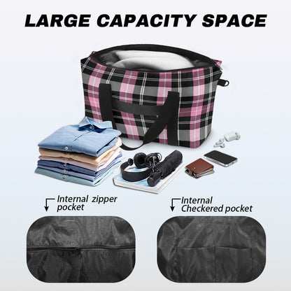 Pink plaid Lightweight luggage