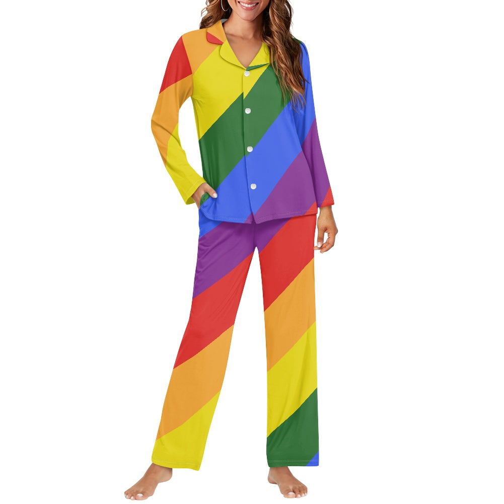 Rainbow Ladies Pajamas (button)