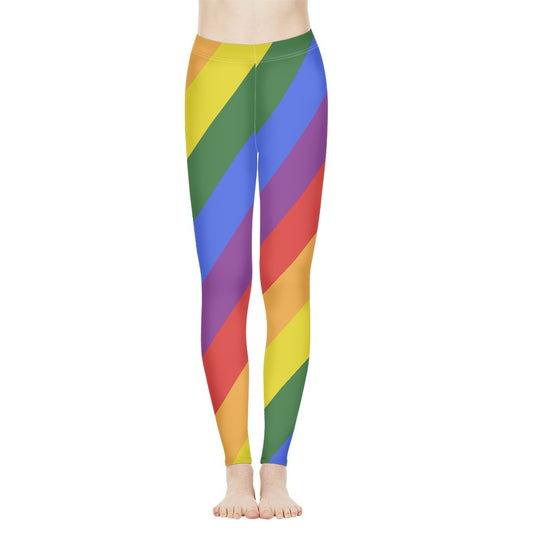 Rainbow Long yoga pants white