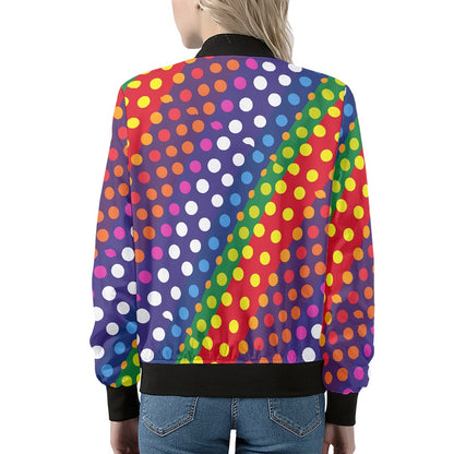 LGBTQ-Friendly Rainbow Polka Dot Women's Jacket by Luxtrini
