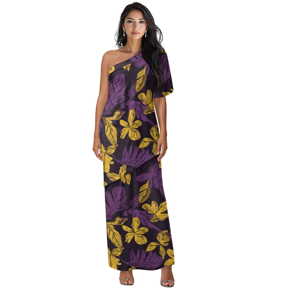 Elegant Off-Shoulder Two-Piece Dress for Women white