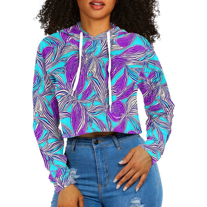 Women's midriff-baring sweatshirt - Abstract