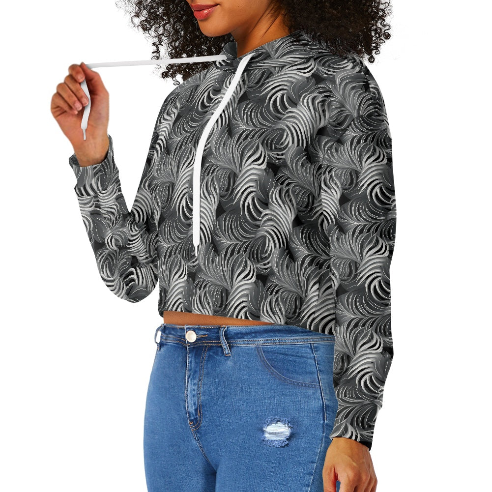 Women's midriff-baring sweatshirt - Tropical