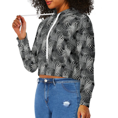 Women's midriff-baring sweatshirt - Tropical