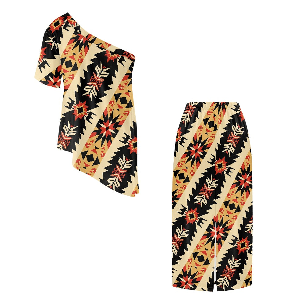 Elegant Off-Shoulder Two-Piece Dress for Women