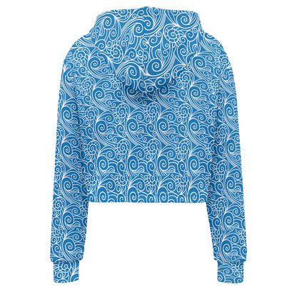 Women's midriff-baring sweatshirt - Chinese Blue Wind