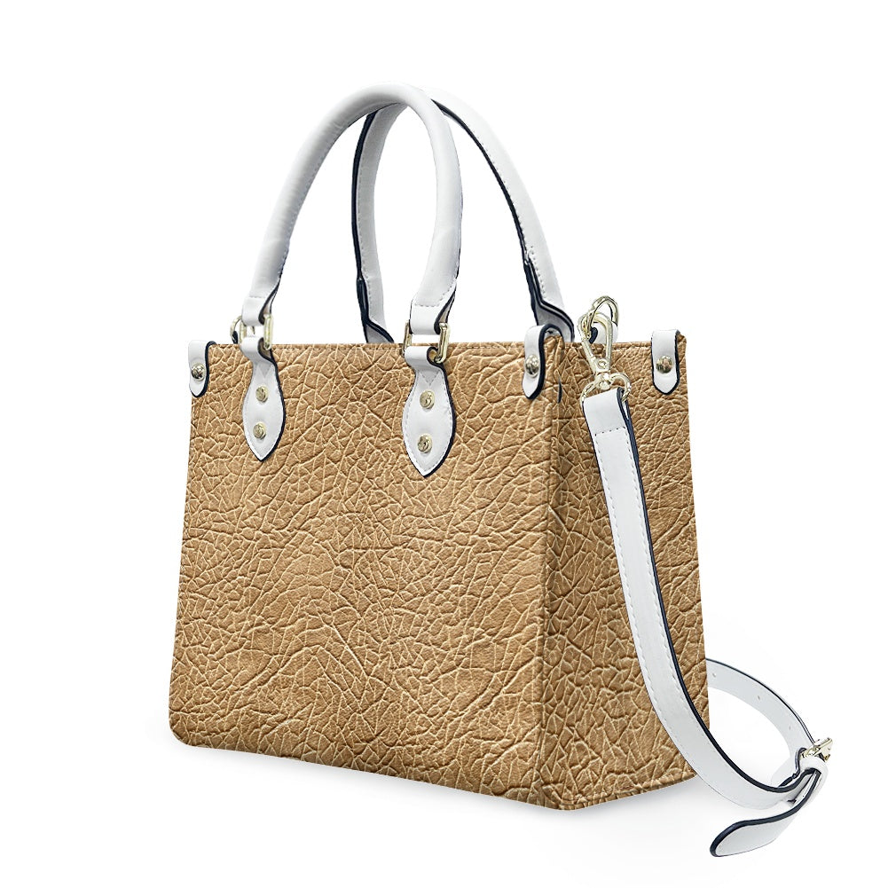 Desert Dune: Elegant Beige PU Leather Twill Handbag Women's