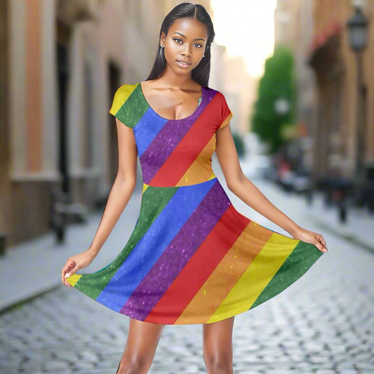 Rainbow Pride | Gay Pride | LGBTQ Pride | Cap Sleeve Dress